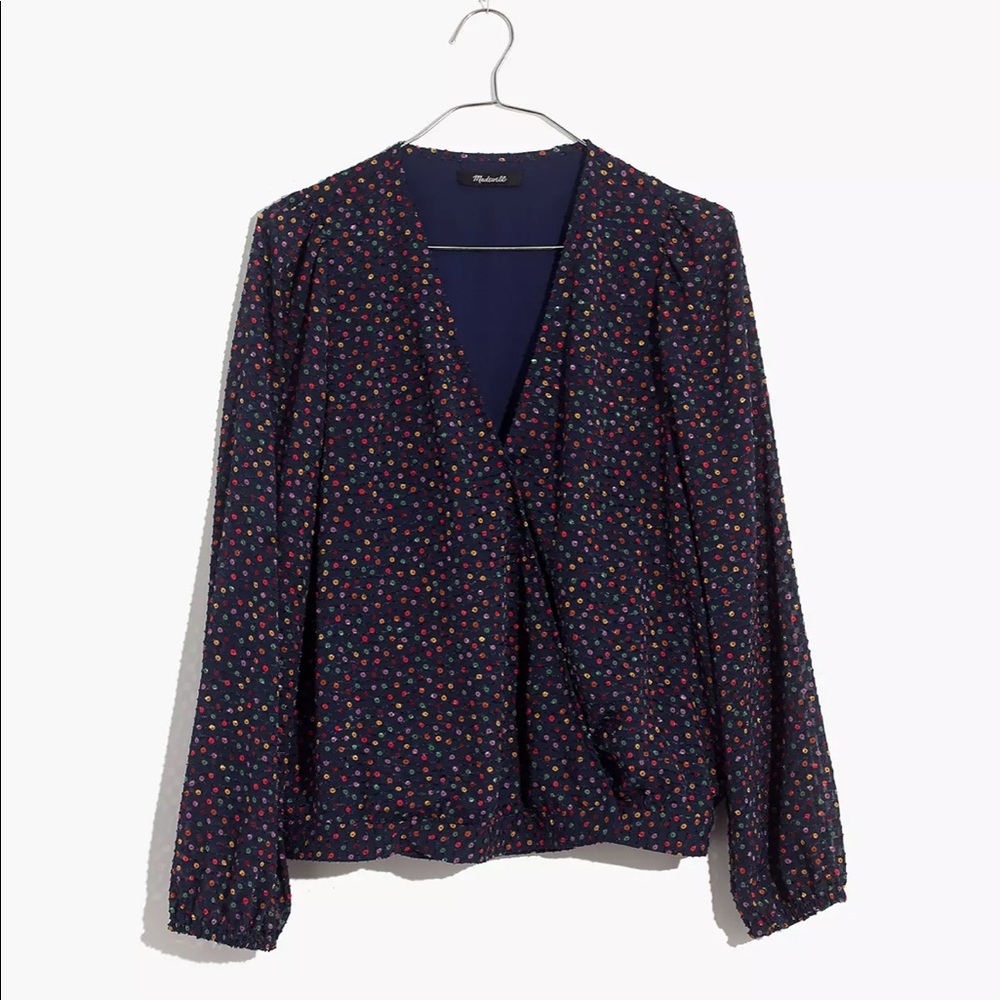 NWT Madewell Lyric Wrap Top in Sugar Dot